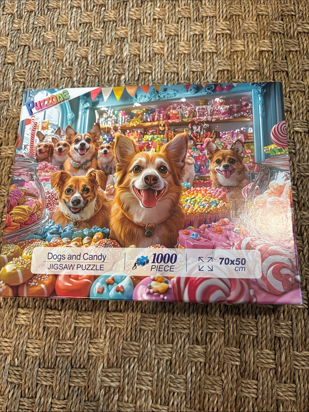 Corgi Dogs and Candy 1000 piece jigsaw puzzle